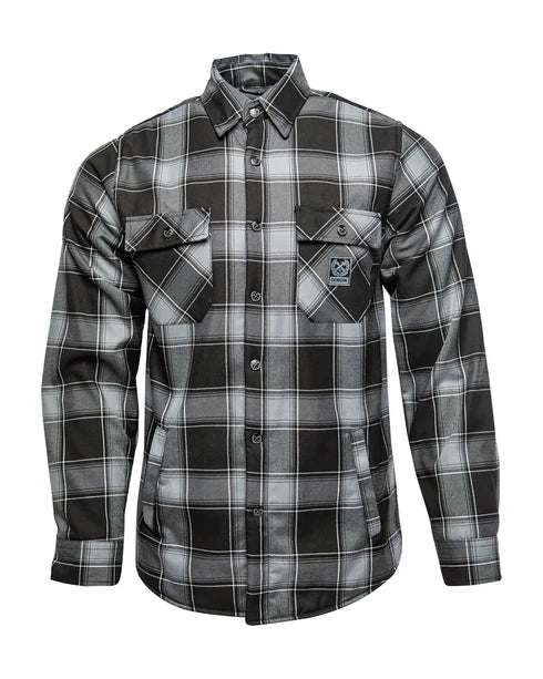 MEN'S NIGHT SHIFT SHERPA FLANNEL JACKET (Grey/Black) | DIXXON