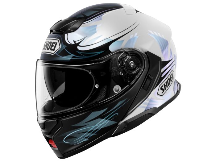 NEOTEC 3 MODULAR HELMET (BREEZE TC-2) | SHOEI in black and white design showcasing aerodynamic features.