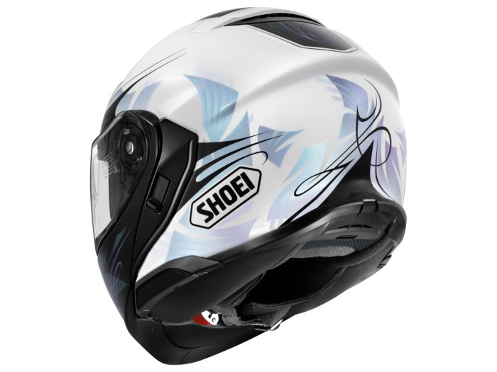 NEOTEC 3 MODULAR HELMET (BREEZE TC-2) | SHOEI in white and blue design, showcasing sleek profile and advanced features.