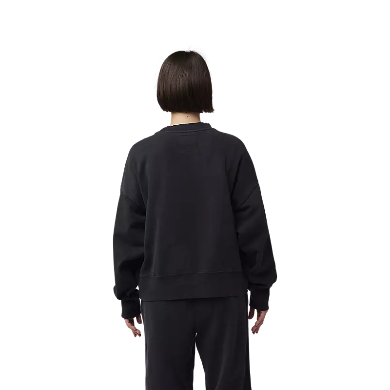 WOMEN'S WORDMARK OVERSIZED FLEECE CREW (Black) | Fox Racing