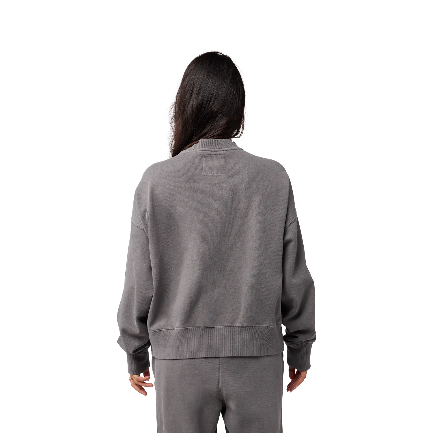 WOMEN'S WORDMARK OVERSIZED FLEECE CREW (Pewter Grey) | Fox Racing