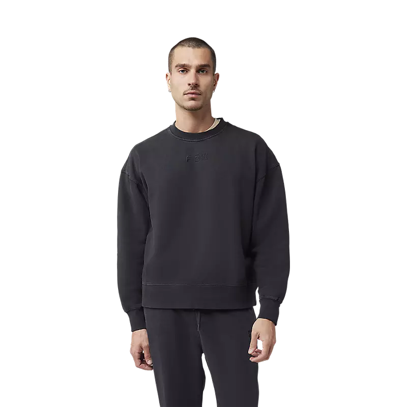 WORDMARK OVERSIZED FLEECE CREWNECK (Black) | Fox Racing