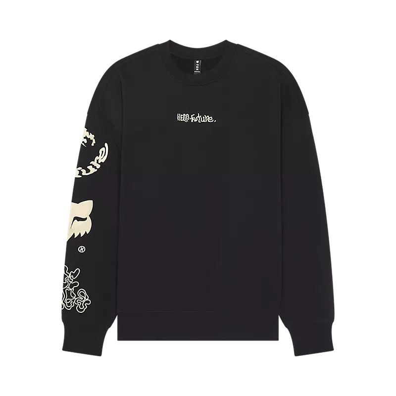 HELLO FUTURE OVERSIZED CREWNECK (Black) | Fox Racing