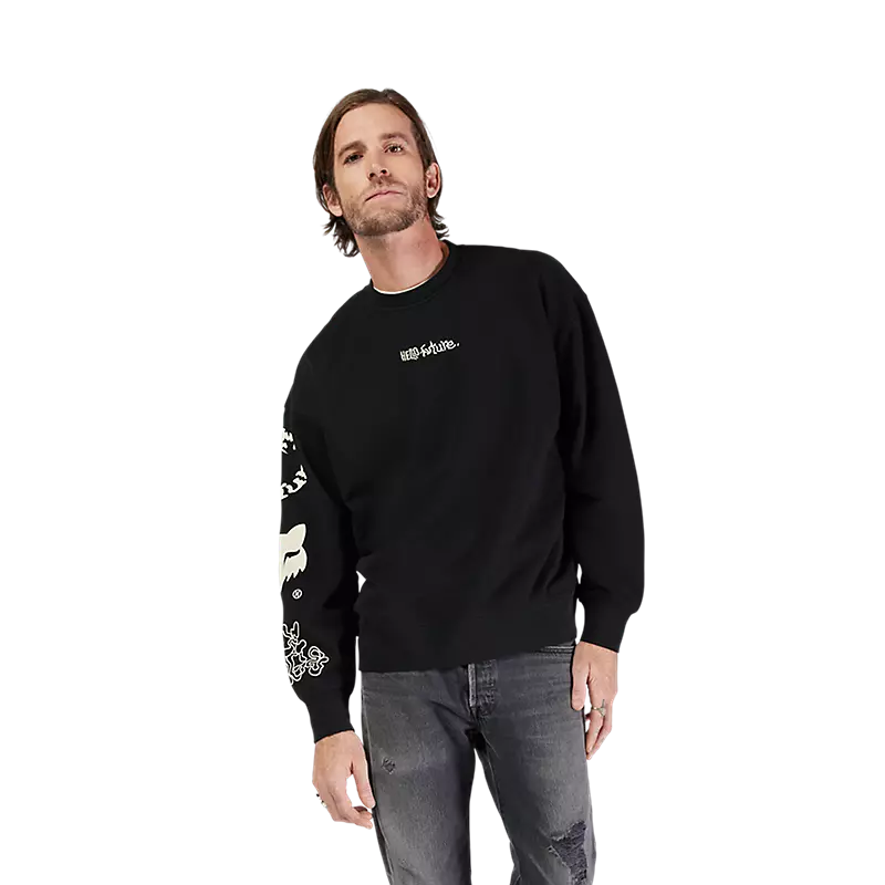 HELLO FUTURE OVERSIZED CREWNECK (Black) | Fox Racing