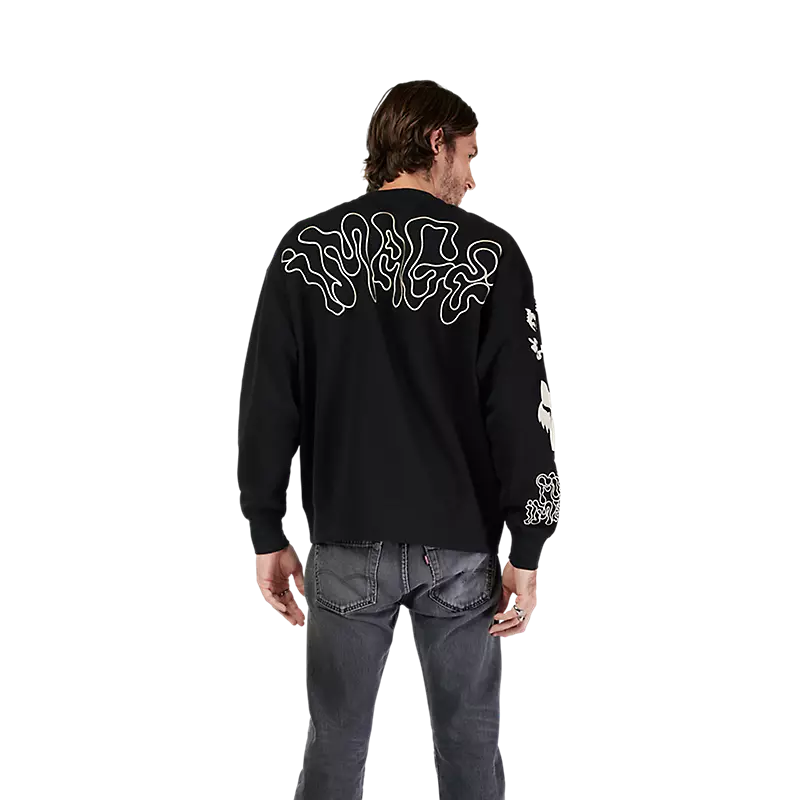 HELLO FUTURE OVERSIZED CREWNECK (Black) | Fox Racing