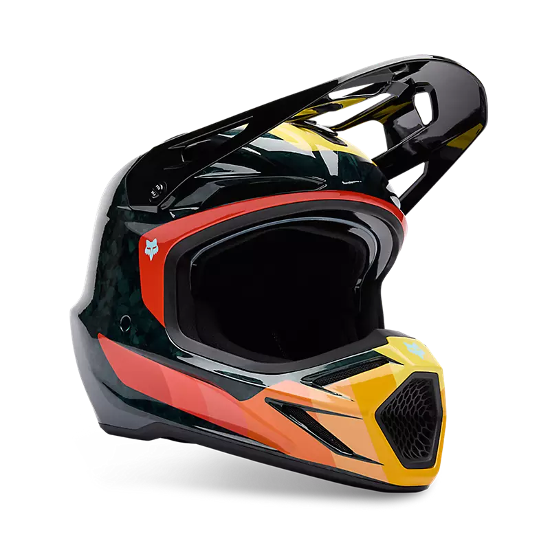 V3 RS GRID HELMET (Black/Orange) | Fox Racing