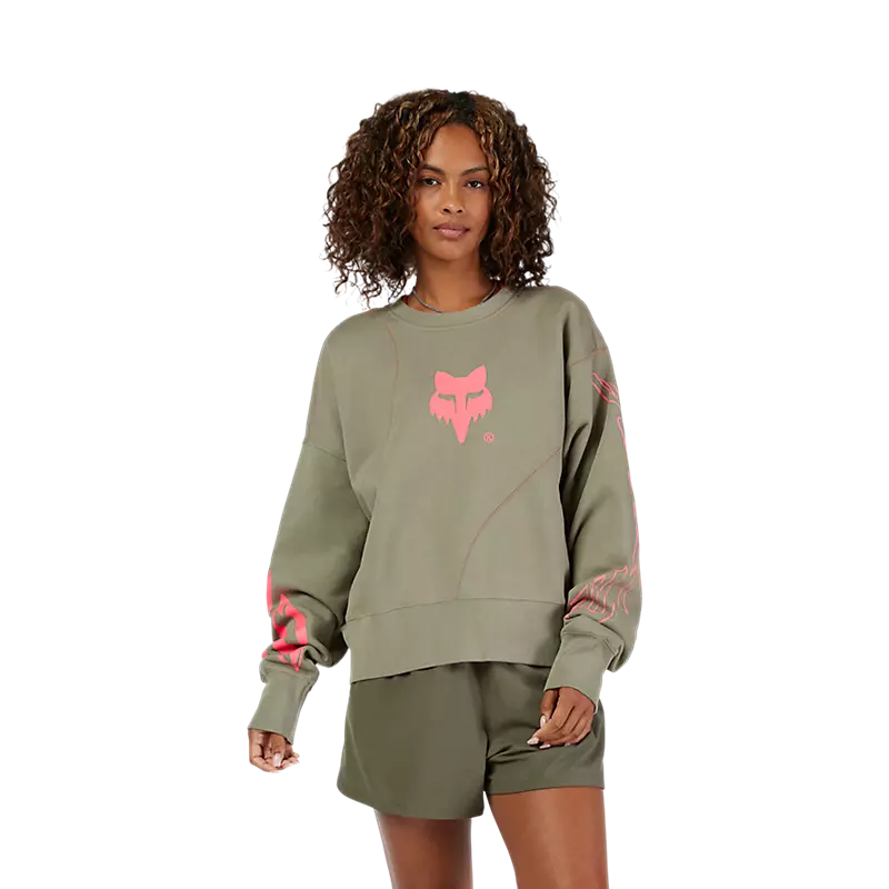 WOMEN'S ELEVATED OVERSIZED FLEECE CREW (Adobe) | Fox Racing