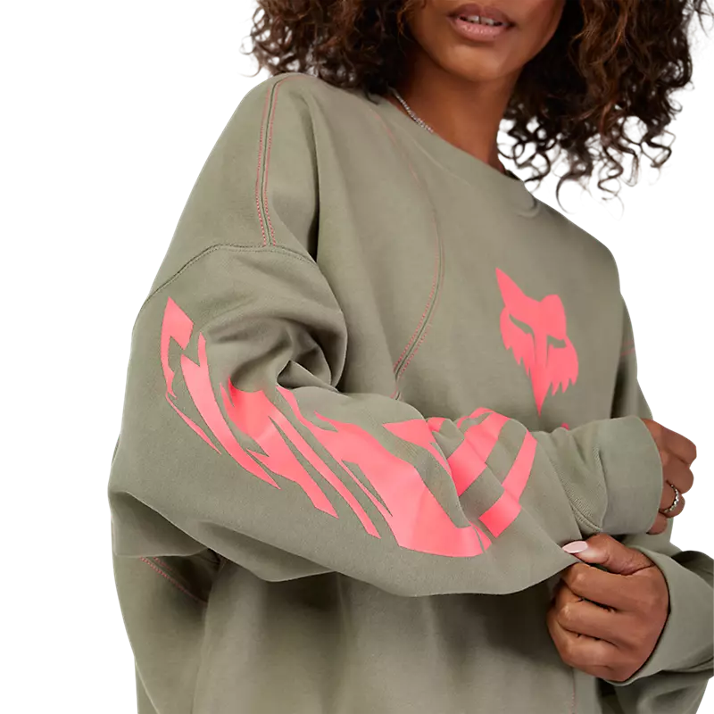 WOMEN'S ELEVATED OVERSIZED FLEECE CREW (Adobe) | Fox Racing