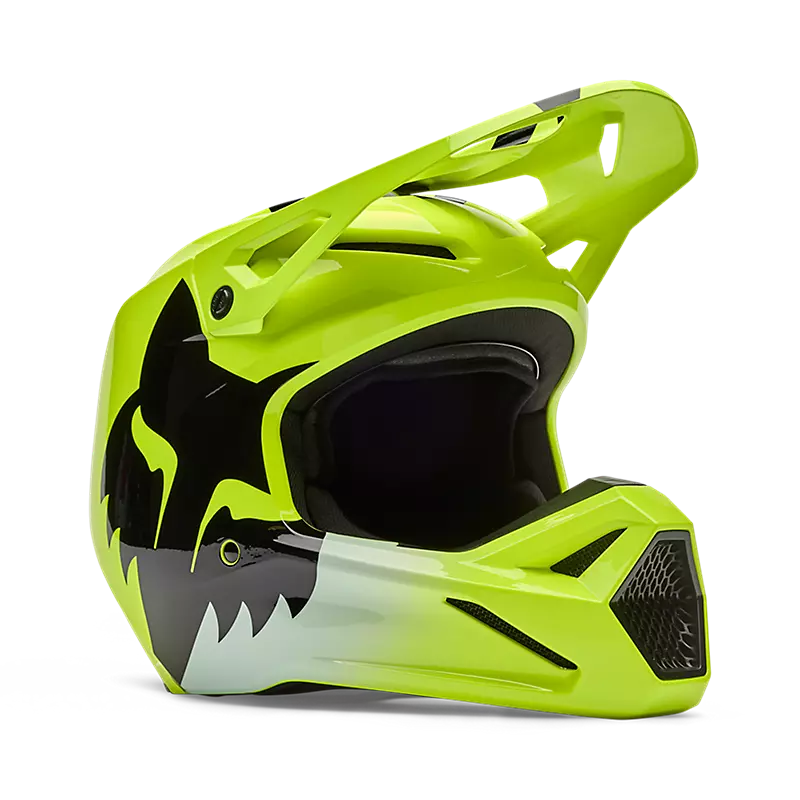 YOUTH V1 SHIELD HELMET (Flo Yellow) | Fox Racing