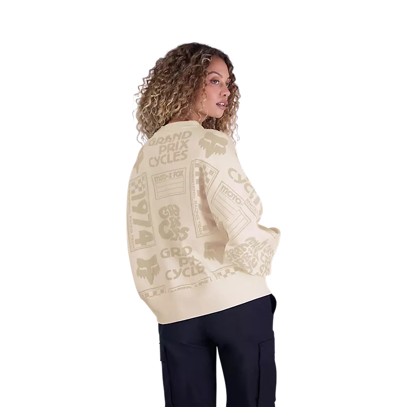 WOMEN'S CIRCA 74 OVERSIZED FLC CREW (Off White) | Fox Racing