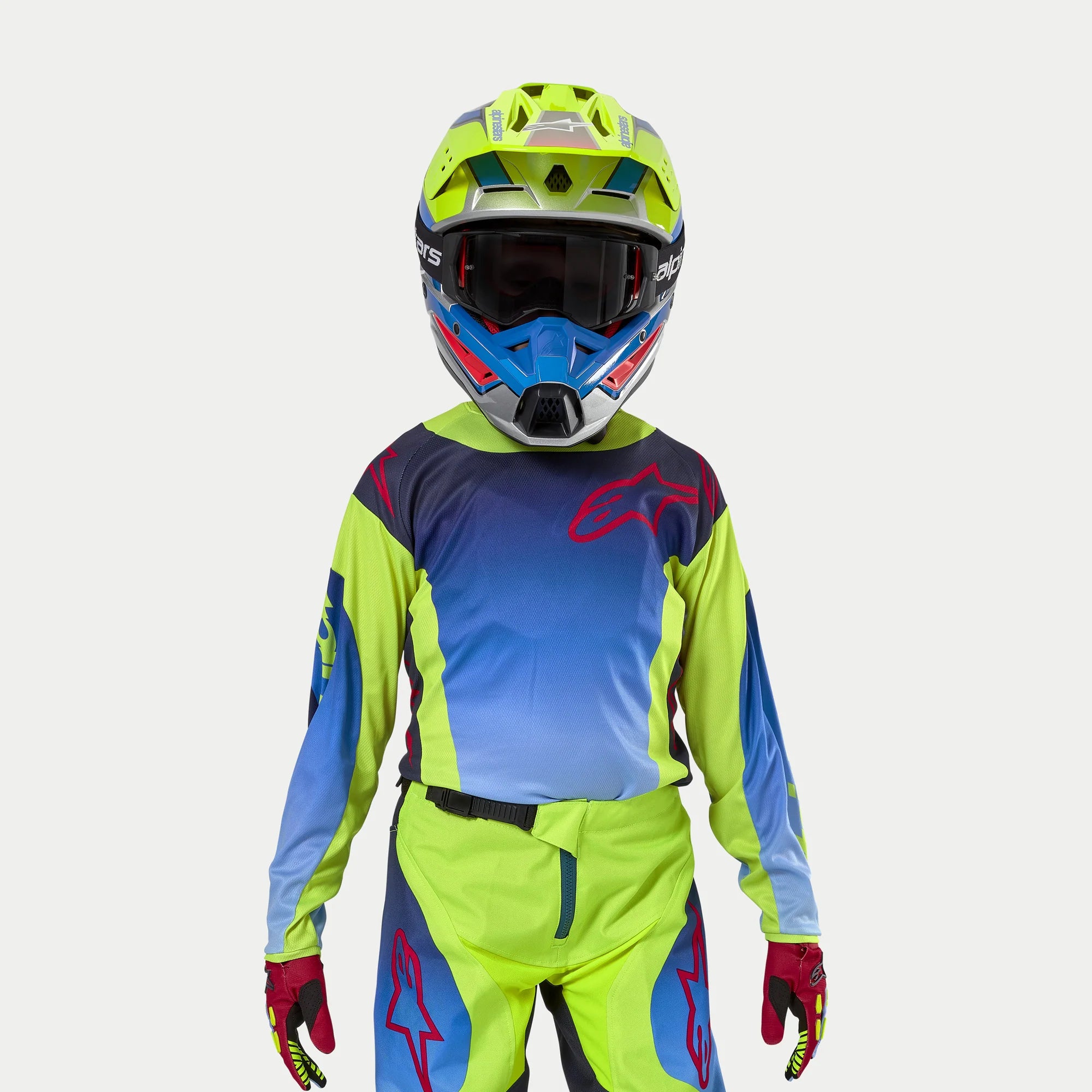 ALPINESTAR YOUTH JERSEY R-HOEN (Yellow Fluo/Blue Night/Navy) | Parts Canada