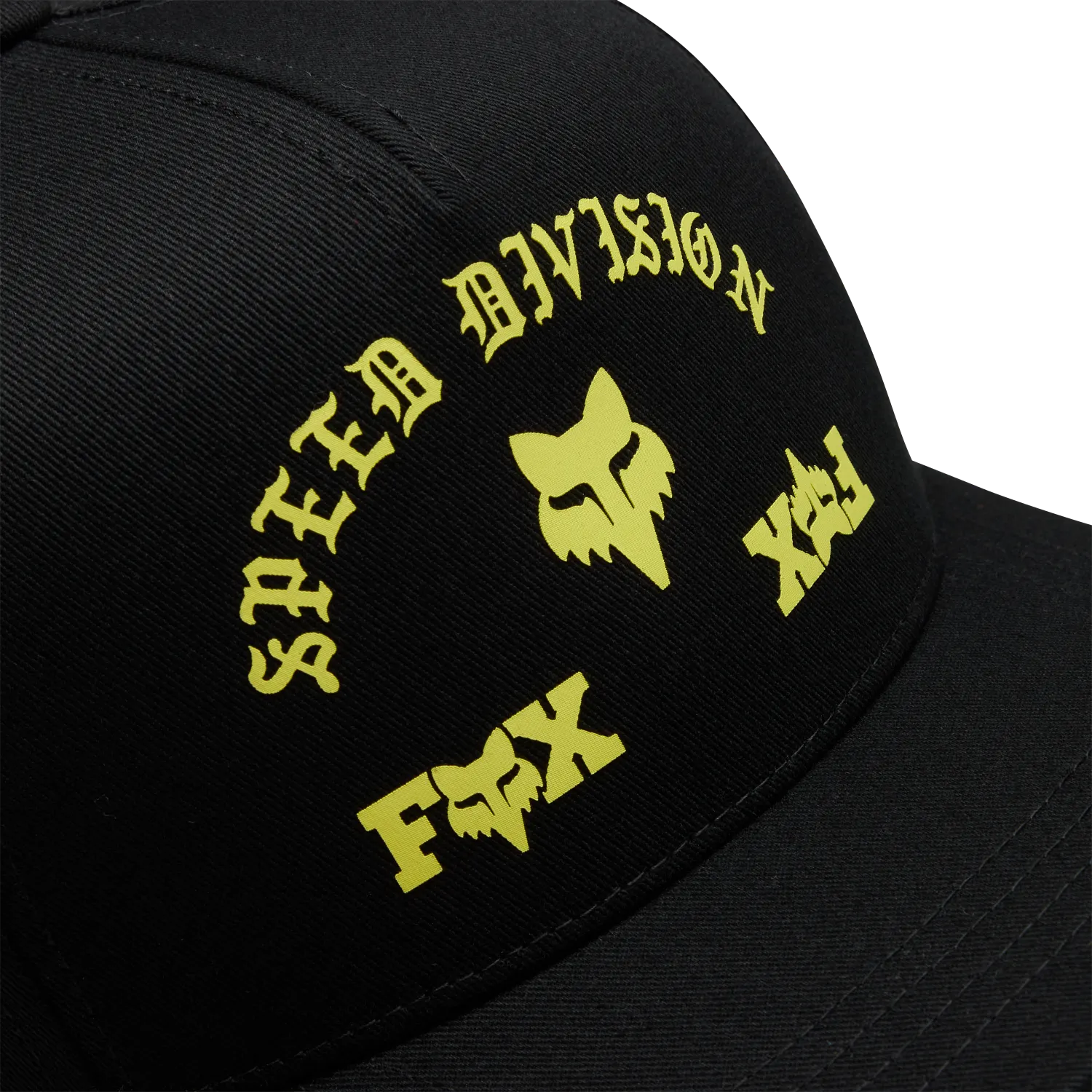 YTH ICON SNAPBACK HAT (BLK) featuring yellow graphics and adjustable snapback design.