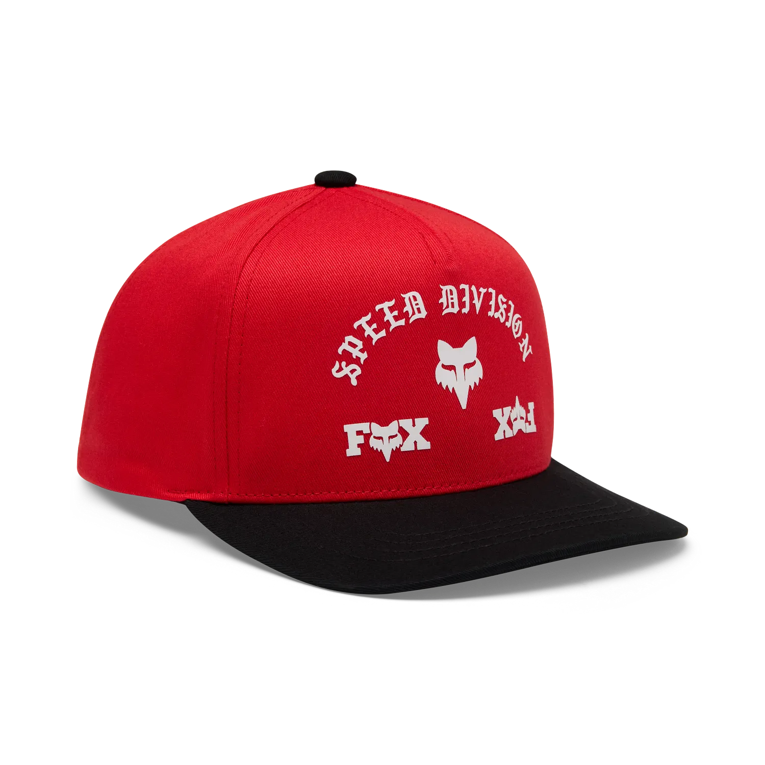 YTH ICON SNAPBACK HAT (RD) in red and black, adjustable, with raised HD screenprint design.