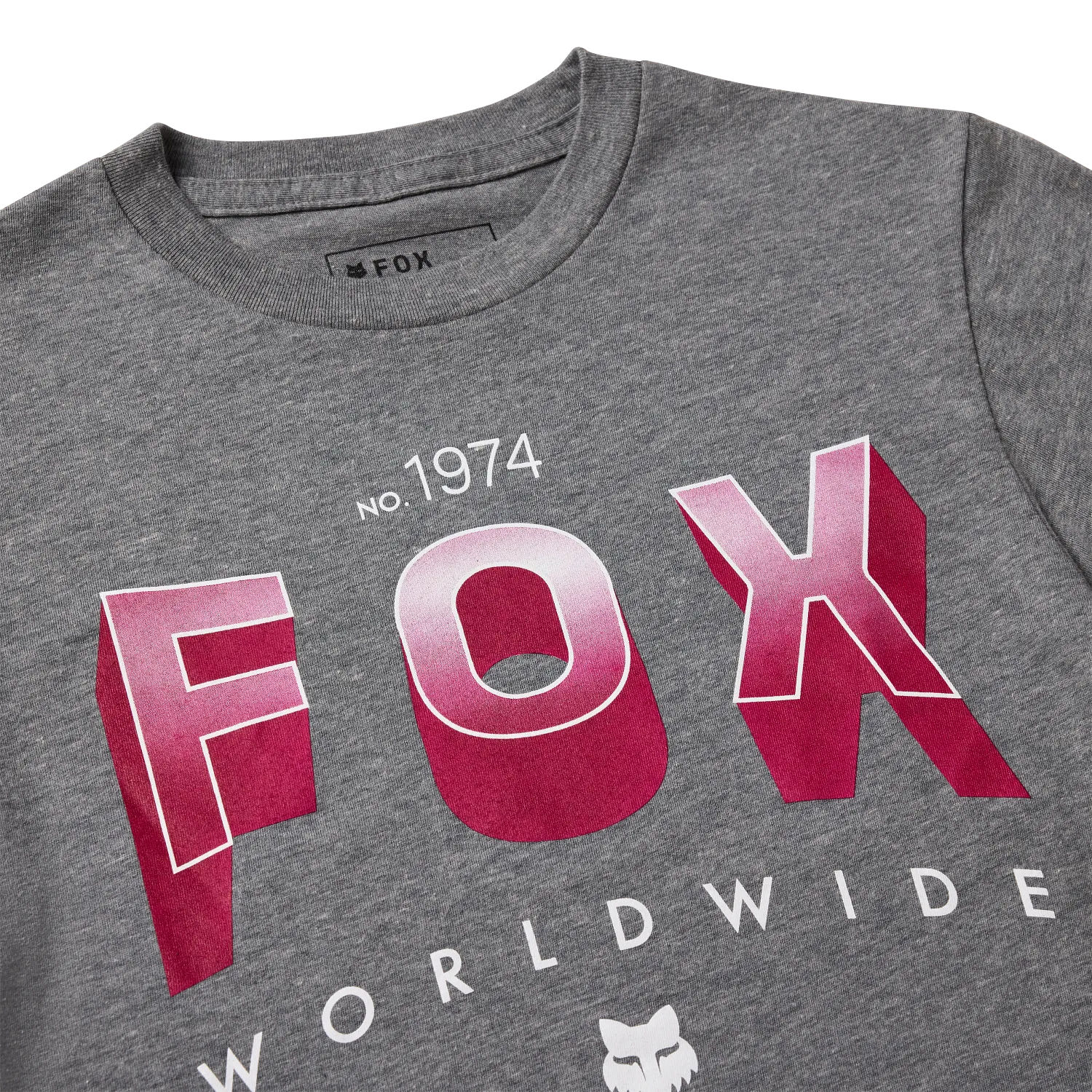 YTH BLOCK SS TEE (HTR DRK GRY) | FOXHEAD
