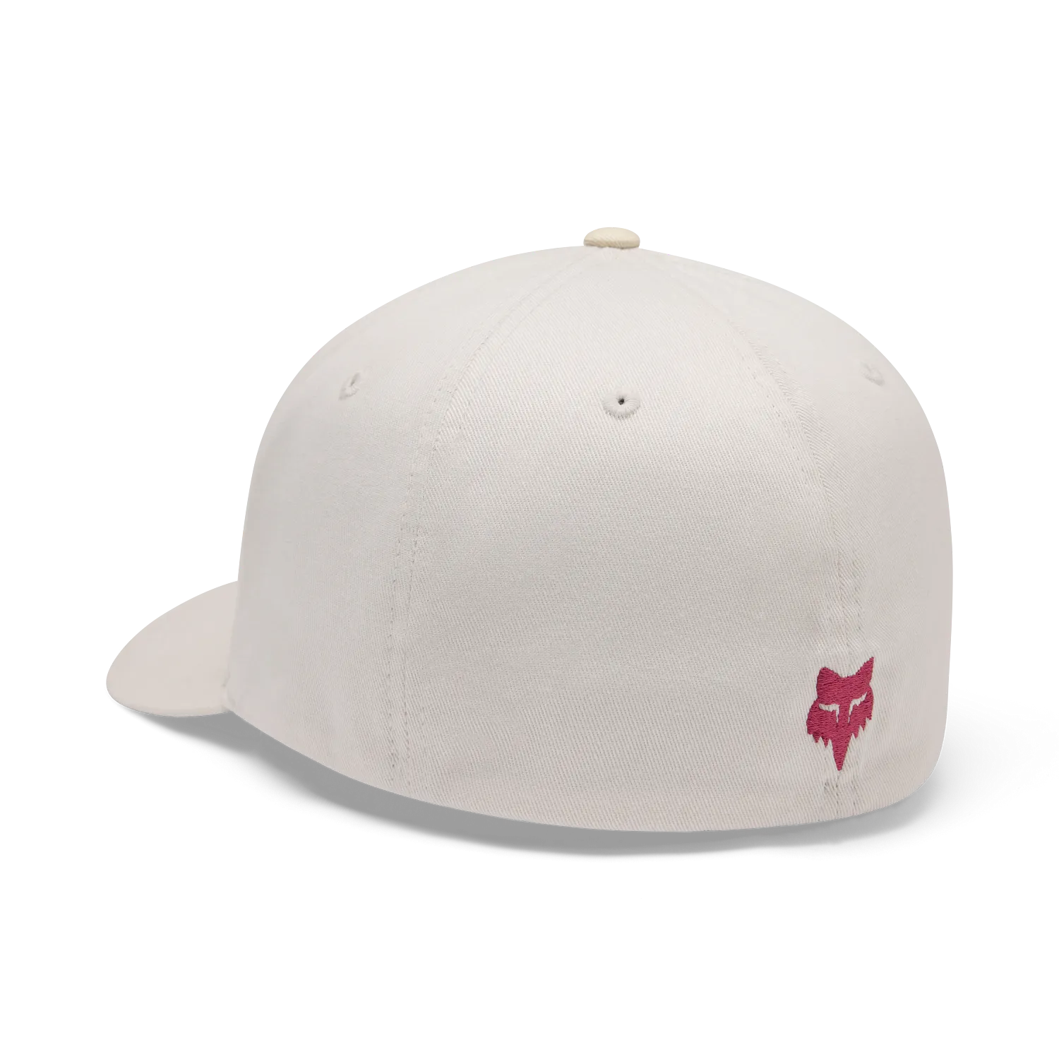 Back view of the ICON FLEXFIT HAT (Off White) | FOX RACING showcasing embroidered logo and classic design.