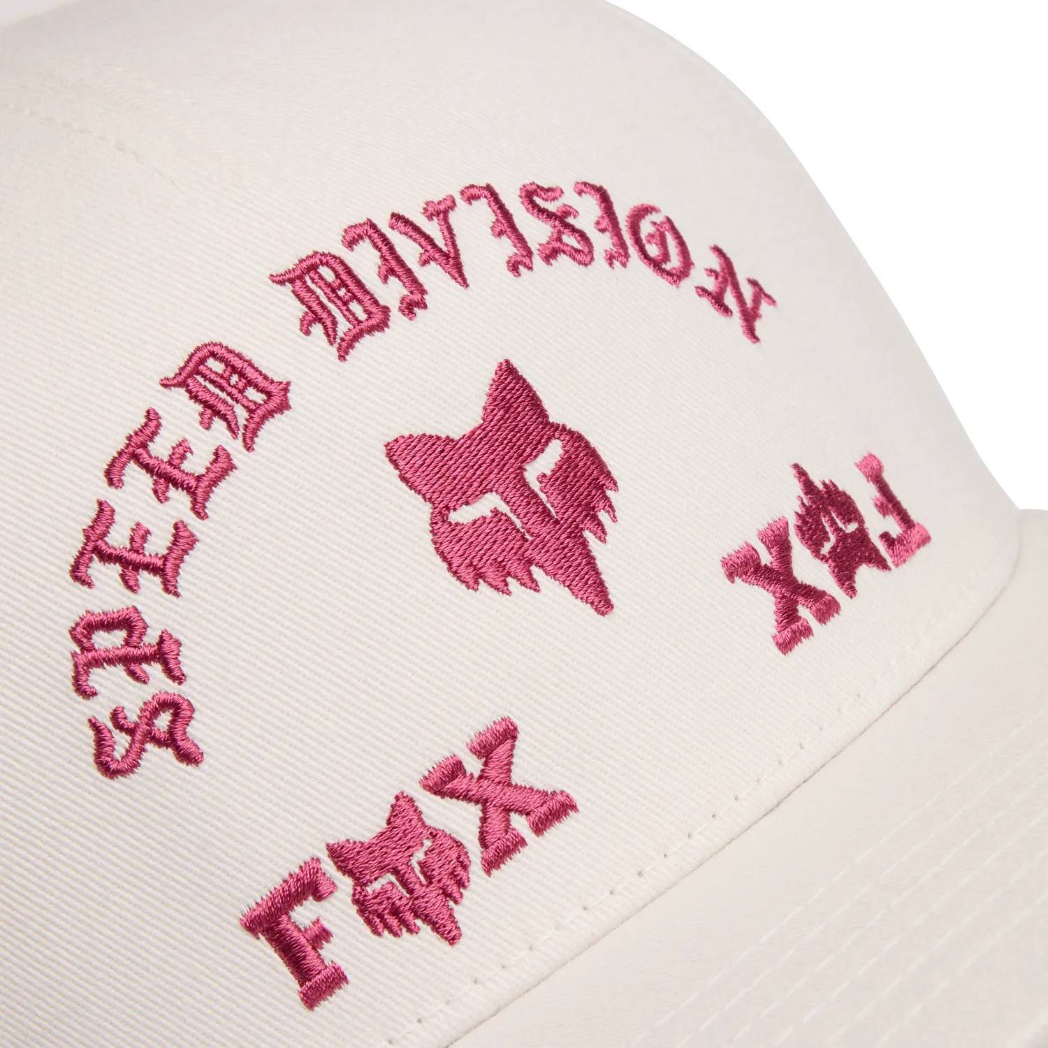 Embroidered design on the ICON FLEXFIT HAT (Off White) | FOX RACING featuring seasonal graphics and logo.