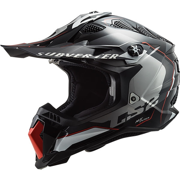 SUBVERTER EVO OFF ROAD HELMET (Arched-Black/White/Red) | LS2