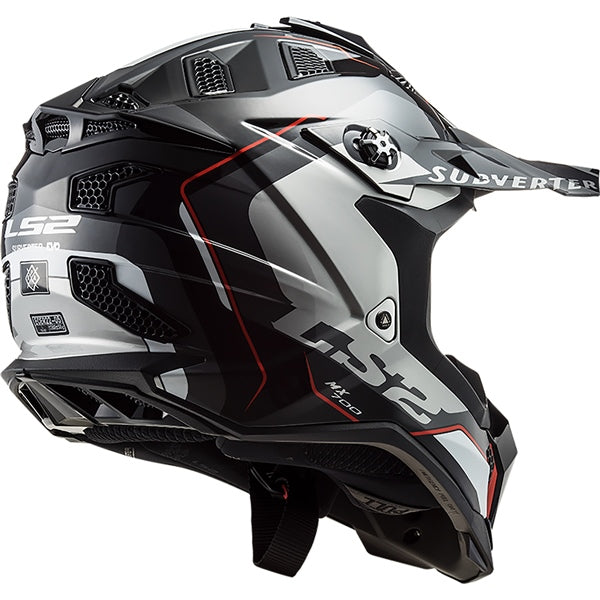 SUBVERTER EVO OFF ROAD HELMET (Arched-Black/White/Red) | LS2