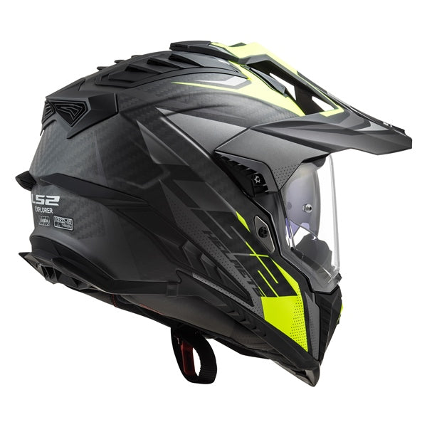 EXPLORER CARBON OFF ROAD HELMET (Matte Titanium/Hi-Viz) | LS2
