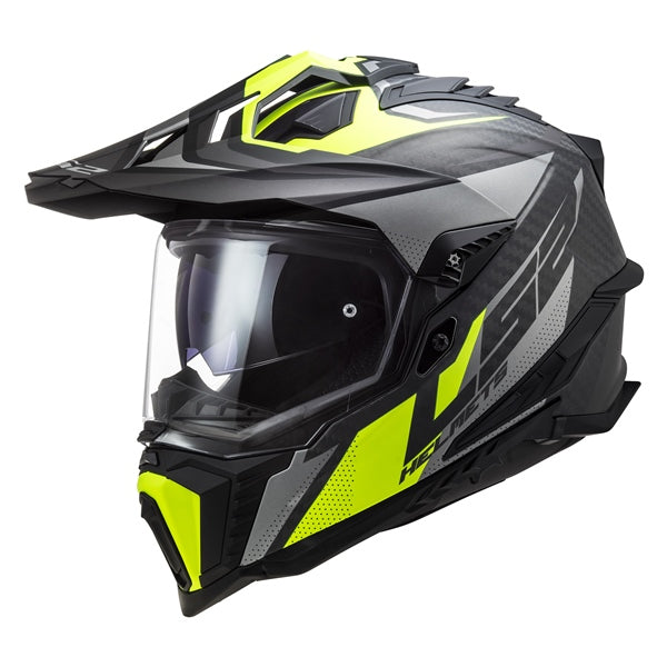 EXPLORER CARBON OFF ROAD HELMET (Matte Titanium/Hi-Viz) | LS2