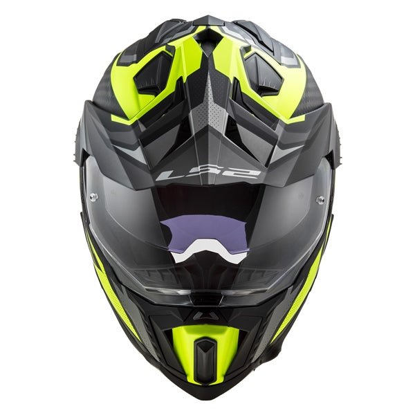 EXPLORER CARBON OFF ROAD HELMET (Matte Titanium/Hi-Viz) | LS2