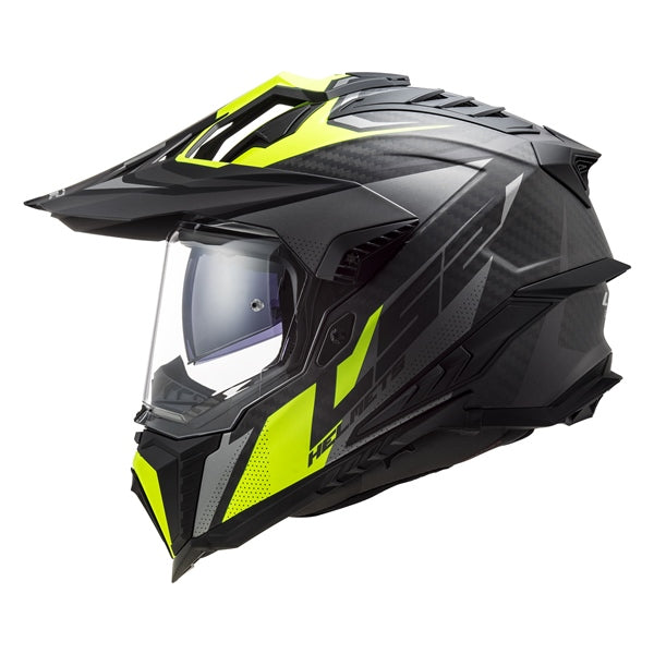 EXPLORER CARBON OFF ROAD HELMET (Matte Titanium/Hi-Viz) | LS2