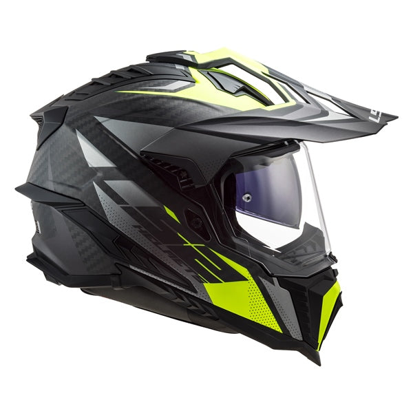 EXPLORER CARBON OFF ROAD HELMET (Matte Titanium/Hi-Viz) | LS2