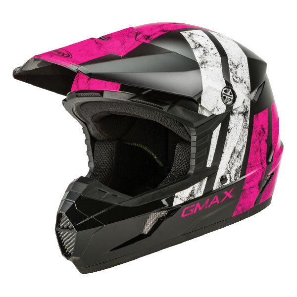 ADULT MX46 DOMINANT MX HELMET (Black/Pink White) | Gmax