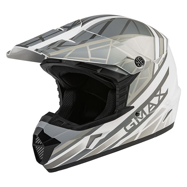 ADULT MX46 MEGA MX HELMET (Silver White Matte) | Gmax