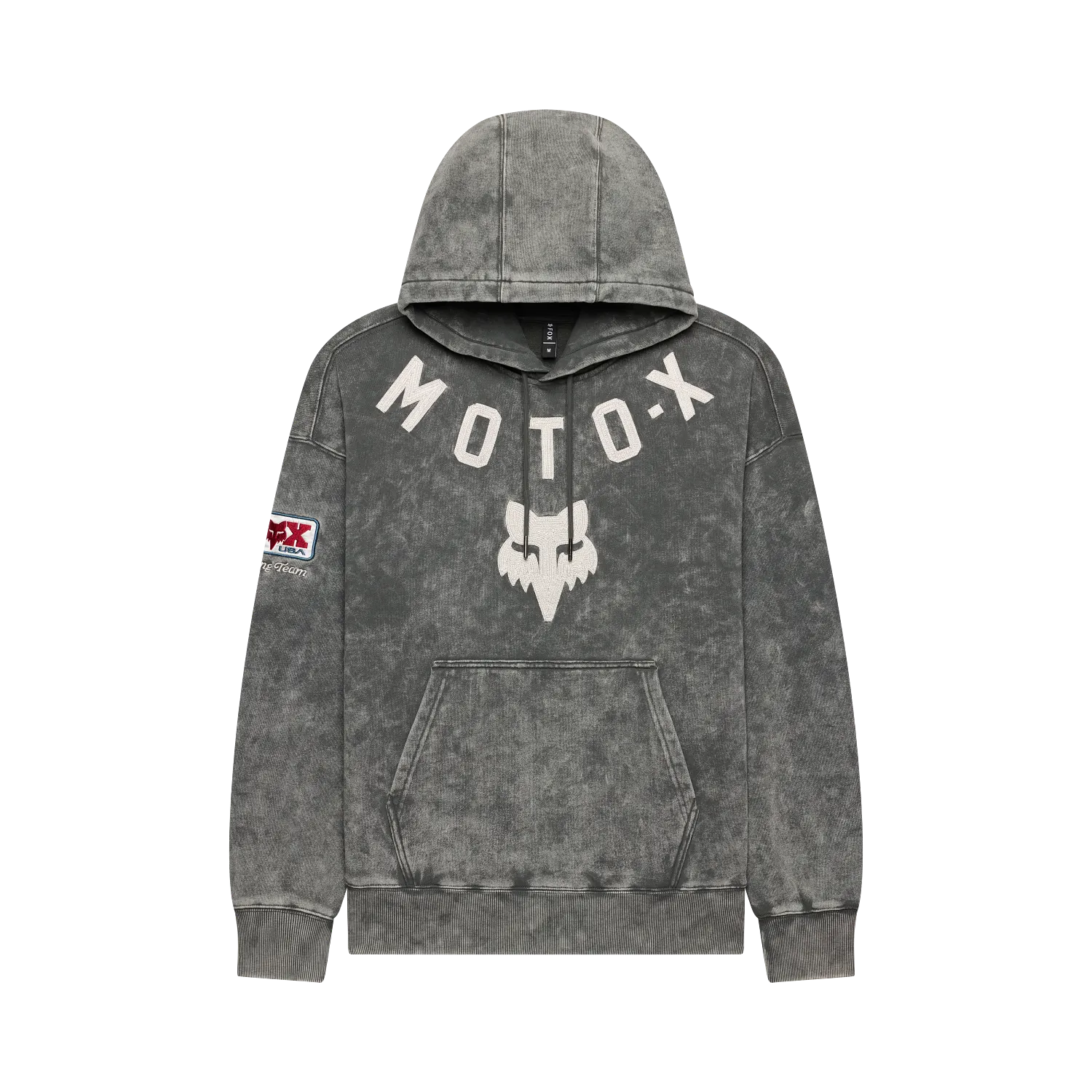 MOTO-X HEAVYWEIGHT FLC PO (DRK SHADOW) | Fox Racing oversized pullover hoodie in dark shadow color.