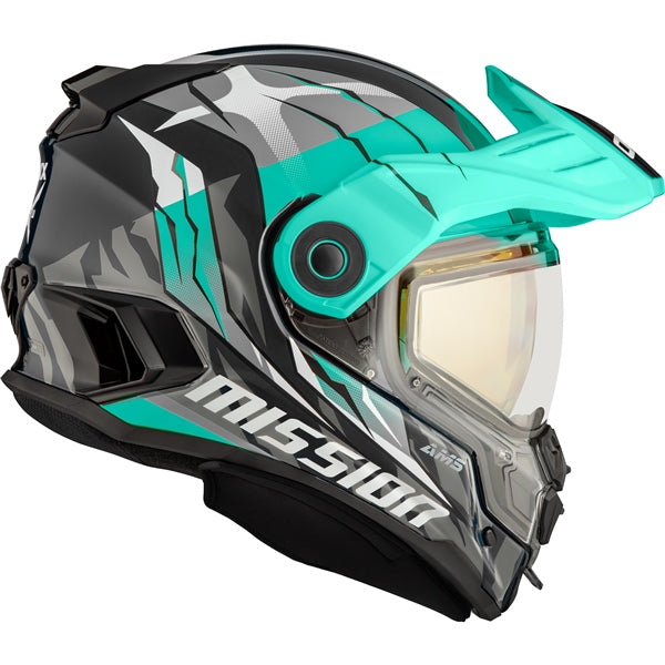 MISSION ELECTRIC HELMET (Claw - Turquoise/Grey) | CKX