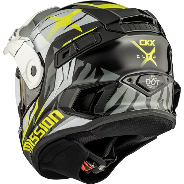 MISSION ELECTRIC HELMET (Claw - White/Grey/Lime) | CKX
