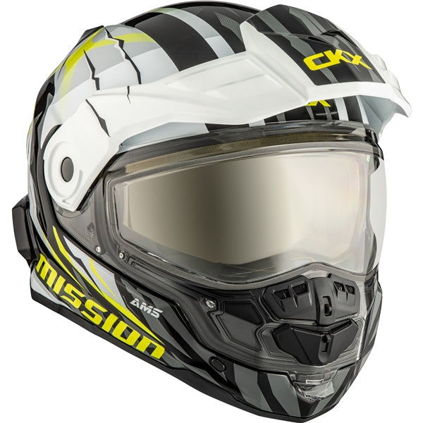 MISSION ELECTRIC HELMET (Claw - White/Grey/Lime) | CKX