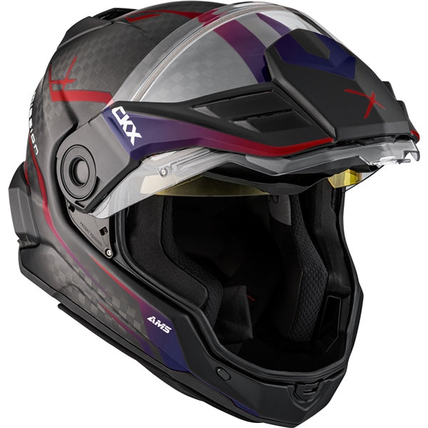 CARBON MISSION DUAL LENS HELMET (Mat Scarlet/Twilight) | CKX