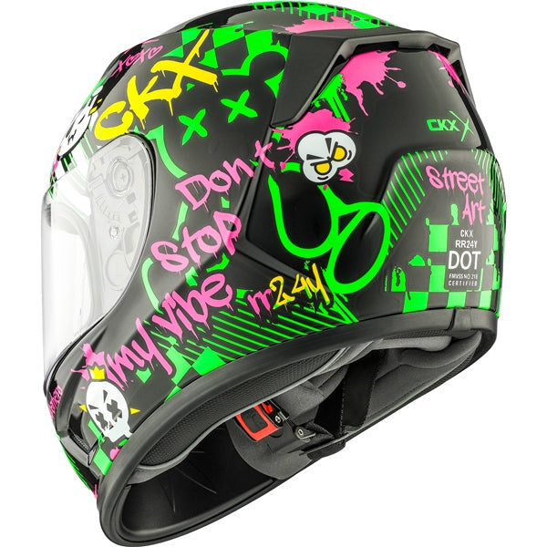 RR24Y YOUTH HELMET (Street- Glossy Green Apple/Purple) | CKX