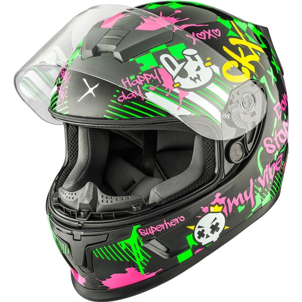 RR24Y YOUTH HELMET (Street- Glossy Green Apple/Purple) | CKX