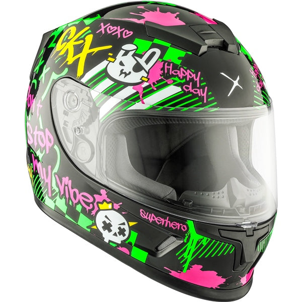 RR24Y YOUTH HELMET (Street- Glossy Green Apple/Purple) | CKX