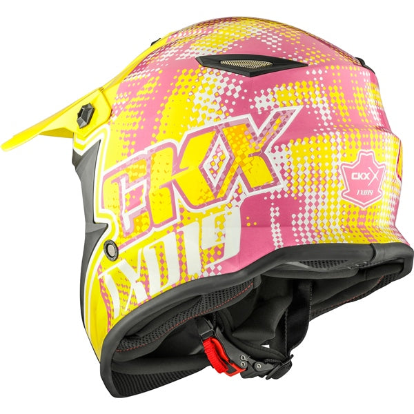 TX019Y YOUTH OFF ROAD HELMET (Gleam Gloss Yellow/Pink) | CKX