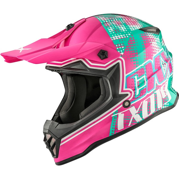 TX019Y YOUTH OFF ROAD HELMET (Gleam Gloss Pink/Green) | CKX