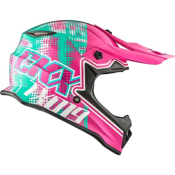 TX019Y YOUTH OFF ROAD HELMET (Gleam Gloss Pink/Green) | CKX