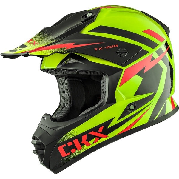 TX228 OFF ROAD HELMET (Bolt Glossy Hi-Viz Yellow) | CKX