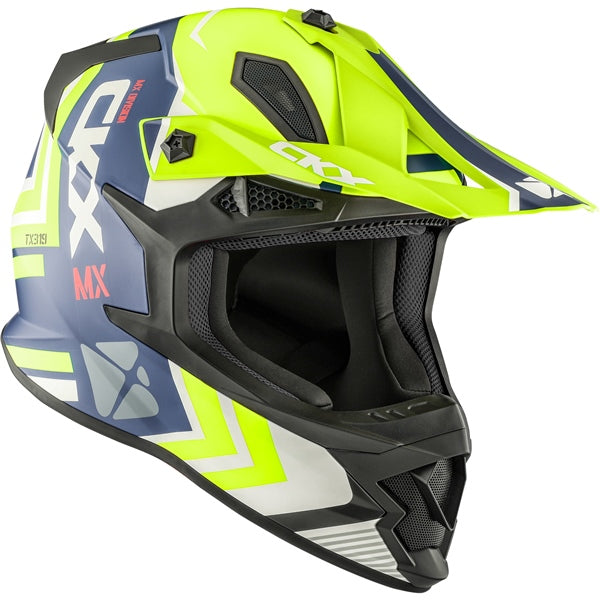 TX319 OFF ROAD HELMET (Arrow Mat Blue/Hi-Viz Yellow) | CKX
