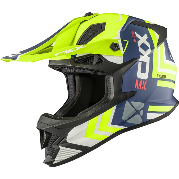 TX319 OFF ROAD HELMET (Arrow Mat Blue/Hi-Viz Yellow) | CKX