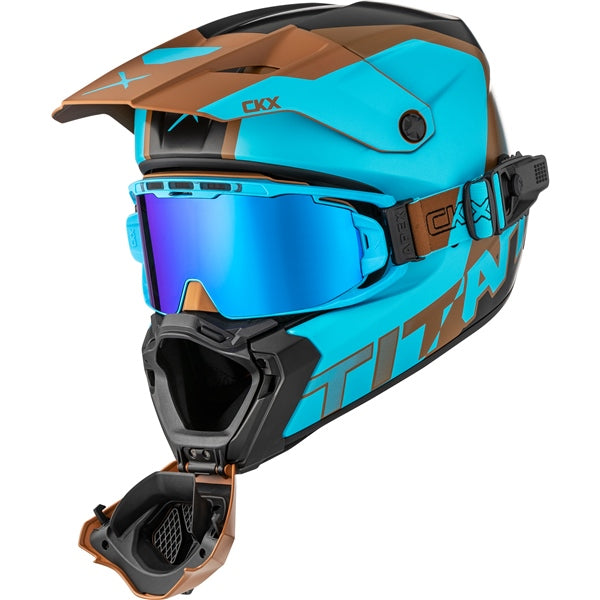 TITAN DUAL LENS WINTER HELMET (Nunavut Mat Blue/Pecan) | CKX