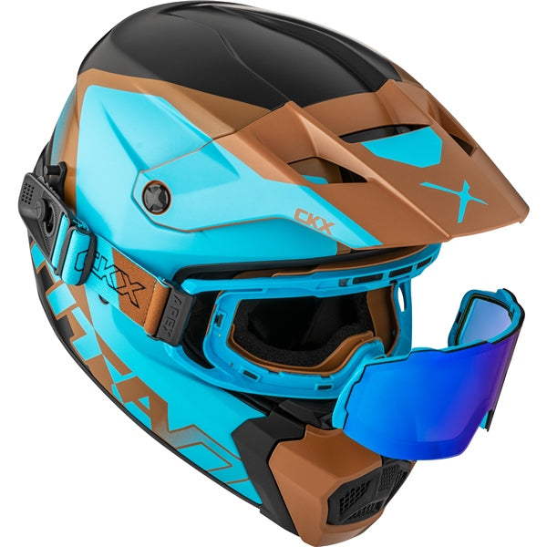 TITAN DUAL LENS WINTER HELMET (Nunavut Mat Blue/Pecan) | CKX