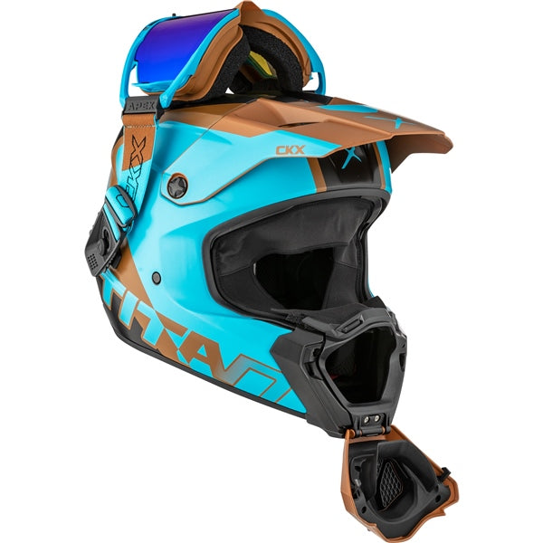 TITAN DUAL LENS WINTER HELMET (Nunavut Mat Blue/Pecan) | CKX