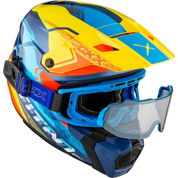TITAN DUAL LENS WINTER HELMET (Concordia Glossy Blue/Yellow/Red) | CKX
