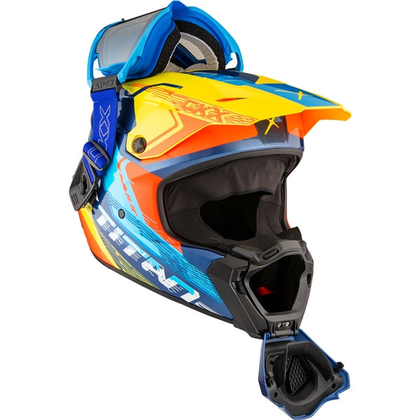 TITAN DUAL LENS WINTER HELMET (Concordia Glossy Blue/Yellow/Red) | CKX