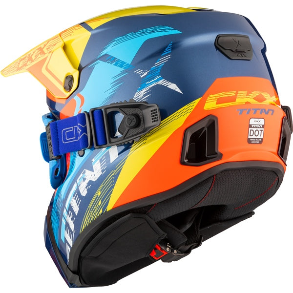 TITAN DUAL LENS WINTER HELMET (Concordia Glossy Blue/Yellow/Red) | CKX