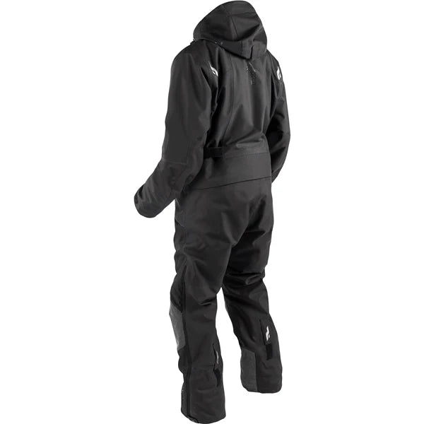 MENS ELEVATION ZERO (BLACK) | CKX waterproof suit showcasing adjustable waistband and new biceps vents.